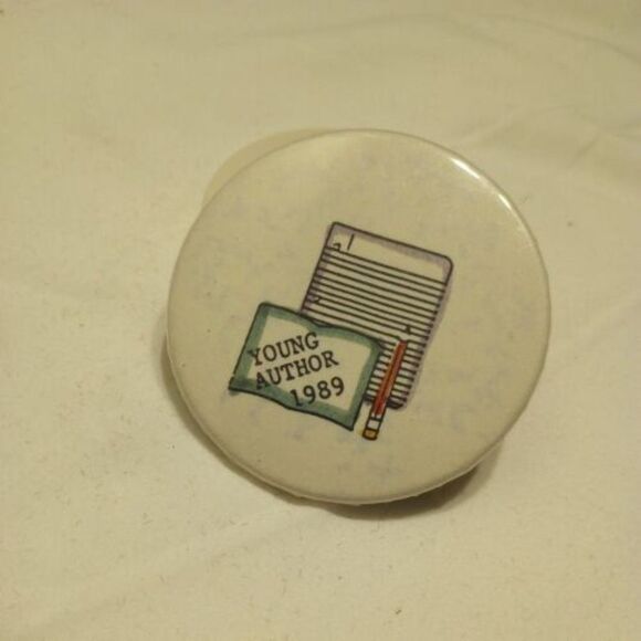 Four Vintage Author/Reading Button Pins - Picture 4 of 6